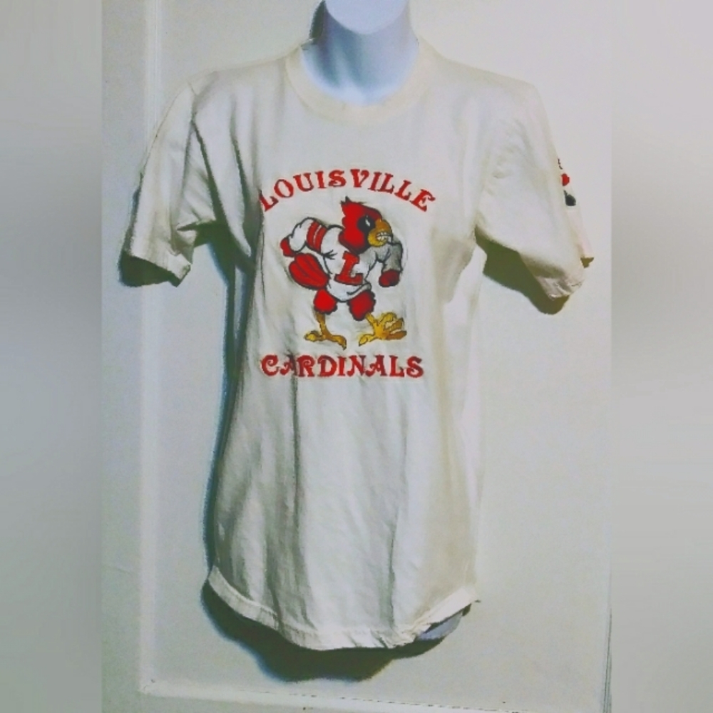 ZAHID STORE LADIES WHITE LOUISVILLE CARDINALS SHORT SLEEVE TOP
